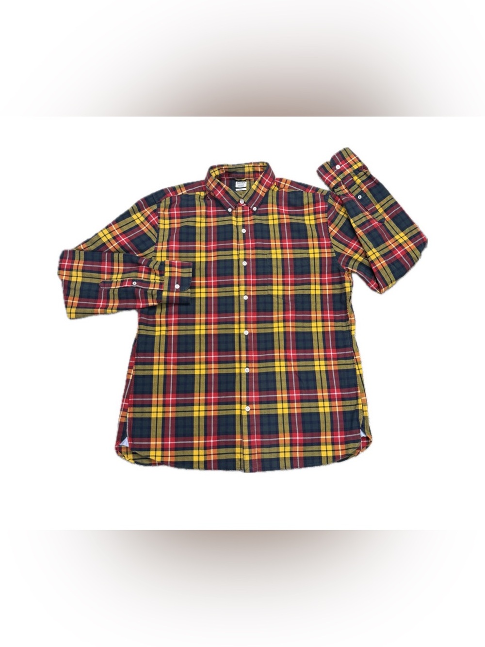 Bonobos Men’s Slim Fit Multicolor Plaid Flannel Shirt Long Sleeve Cotton L